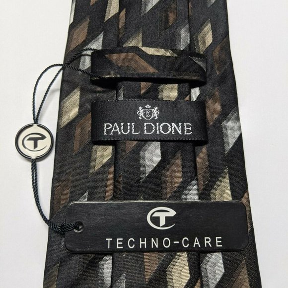 Paul Dione Geometric Silk Necktie - Picture 4 of 6
